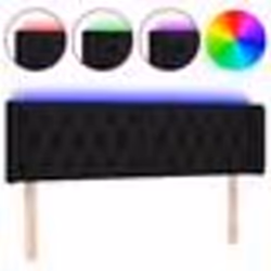 vidaXL Tête de lit à LED Noir 163x16x78/88 cm Tissu