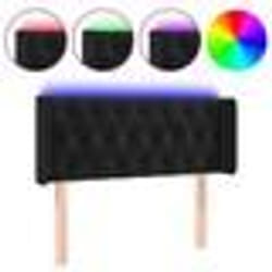 vidaXL Tête de lit à LED Noir 103x16x78/88 cm Velours