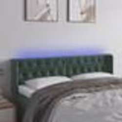 vidaXL Tête de lit à LED Vert foncé 163x16x78/88 cm Velours