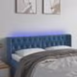 vidaXL Tête de lit à LED Bleu foncé 163x16x78/88 cm Velours