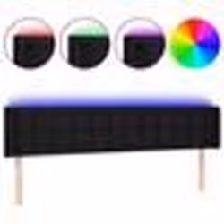 vidaXL Tête de lit à LED Noir 163x16x78/88 cm Tissu