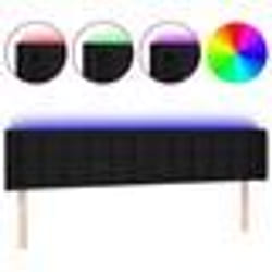 vidaXL Tête de lit à LED Noir 163x16x78/88 cm Tissu
