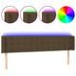 vidaXL Tête de lit à LED Marron foncé 203x16x78/88 cm Tissu