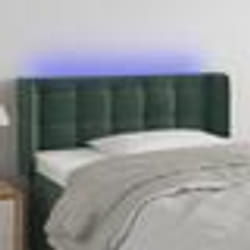 vidaXL Tête de lit à LED Vert foncé 93x16x78/88 cm Velours