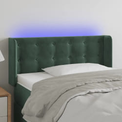 vidaXL Tête de lit à LED Vert foncé 103x16x78/88 cm Velours