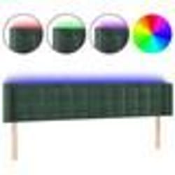 vidaXL Tête de lit à LED Vert foncé 163x16x78/88 cm Velours