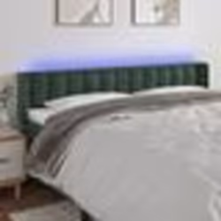 vidaXL Tête de lit à LED Vert foncé 183x16x78/88 cm Velours