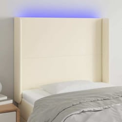 vidaXL Tête de lit à LED Crème 93x16x118/128 cm Similicuir