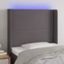 vidaXL Tête de lit à LED Gris 93x16x118/128 cm Similicuir