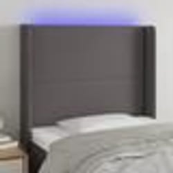 vidaXL Tête de lit à LED Gris 93x16x118/128 cm Similicuir