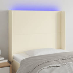 Tête De Lit À Led Crème 103x16x118/128 Cm Similicuir Vidaxl