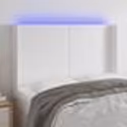 vidaXL Tête de lit à LED Blanc 147x16x118/128 cm Similicuir