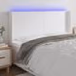 vidaXL Tête de lit à LED Blanc 183x16x118/128 cm Similicuir