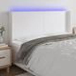 vidaXL Tête de lit à LED Blanc 183x16x118/128 cm Similicuir