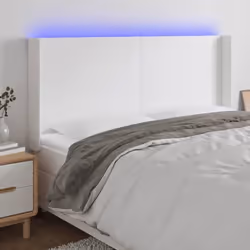 vidaXL Tête de Lit à LED Meuble de Chambre à Coucher Accessoire de Lit Double Tête de Cadre de Lit Intérieur Blanc 3123877