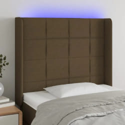 Vidaxl Tête de lit à LED 83x16x118/128 cm - Marron foncé