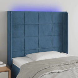 vidaXL Tête de lit LED 93x16x118 cm - Bleu Foncé