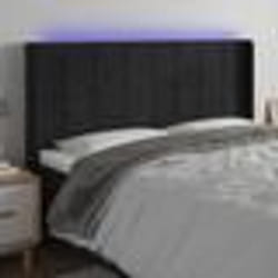 vidaXL Tête de lit à LED Noir 163x16x118/128 cm Velours