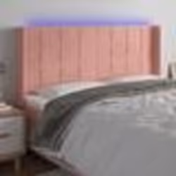 vidaXL Tête de lit à LED Rose 183x16x118/128 cm Velours