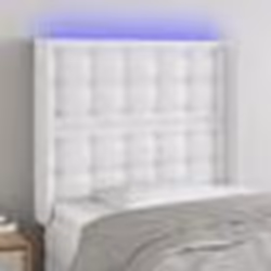 vidaXL Tête de lit à LED Blanc 83x16x118/128 cm Similicuir