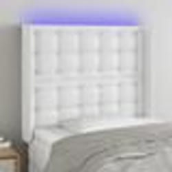vidaXL Tête de lit à LED Blanc 83x16x118/128 cm Similicuir