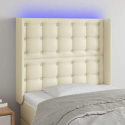 vidaXL Tête de lit à LED Crème 103x16x118/128 cm Similicuir