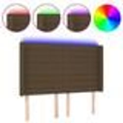 vidaXL Tête de lit à LED Marron foncé 147x16x118/128 cm Tissu