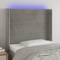 Tête de lit à led Gris clair 103x16x118/128 cm Velours