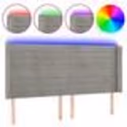 vidaXL Tête de lit à LED Gris clair 163x16x118/128 cm Velours