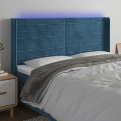 vidaXL Tête de lit à LED - Bleu foncé