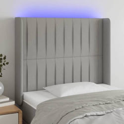 vidaXL Tête de lit à LED Gris clair 93x16x118/128 cm Tissu