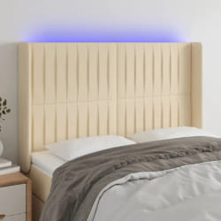 vidaXL Tête de lit à LED - Crème