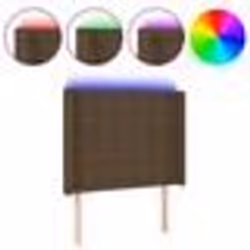 vidaXL Tête de lit à LED Marron foncé 83x16x118/128 cm Tissu