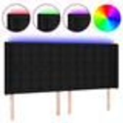 vidaXL Tête de lit à LED Noir 203x16x118/128 cm Tissu