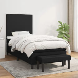 VIDAXL Sommier à Lattes Matelas Noir 80x200 cm