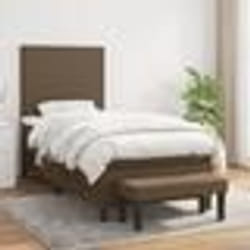 vidaXL Sommier à lattes de lit avec matelas Marron foncé 90x200 cm - 90 x 200 cm