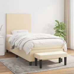 vidaXL Sommier à lattes de lit avec matelas - Crème