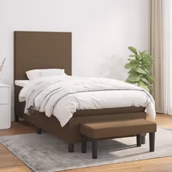 vidaXL Sommier à lattes de lit avec matelas Marron foncé 100x200 cm - 100 x 200 cm