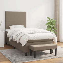 VIDAXL Sommier avec matelas Taupe 100x200 cm Tissu