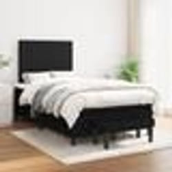 vidaXL Sommier à lattes de lit avec matelas Noir 120x200 cm Tissu - 120 x 200 cm