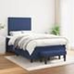 vidaXL Sommier à lattes de lit avec matelas Bleu 120x200 cm Tissu - 120 x 200 cm