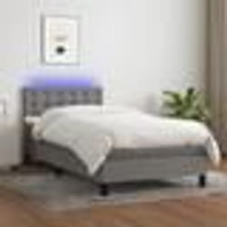 vidaXL Sommier à lattes de lit avec matelas Noir 140x200 cm Tissu - 140 x 200 cm