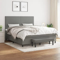 vidaXL Sommier avec matelas Gris foncé 160x200 cm