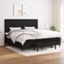 vidaXL Sommier à lattes de lit avec matelas Noir 200x200 cm Tissu - 200 x 200 cm