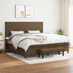 vidaXL Sommier 200x200 cm - Marron foncé Tissu