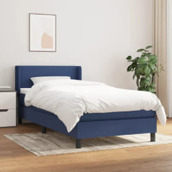 vidaXL Sommier à lattes avec matelas 100x200 cm bleu