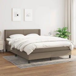 vidaXL Sommier à lattes et matelas Taupe
