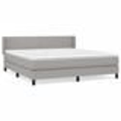 vidaXL Sommier à lattes de lit avec matelas Gris clair 160x200cm Tissu - 160 x 200 cm