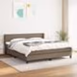 vidaXL Sommier à lattes de lit avec matelas Taupe 160x200 cm Tissu - 160 x 200 cm