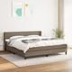 vidaXL Sommier à lattes de lit avec matelas Taupe 160x200 cm Tissu - 160 x 200 cm
